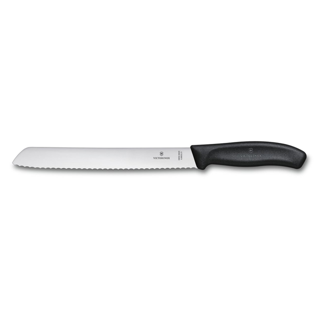 Wavy blade bread knife 21 cm black - Victorinox Swissclassic 