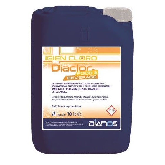 Diaclor Food & Beverage sanitizing and disinfecting detergent based on sodium hypochlorite - 5 L