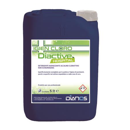 Diactive Hospital sodium hypochlorite sanitizing detergent and disinfectant 5 L