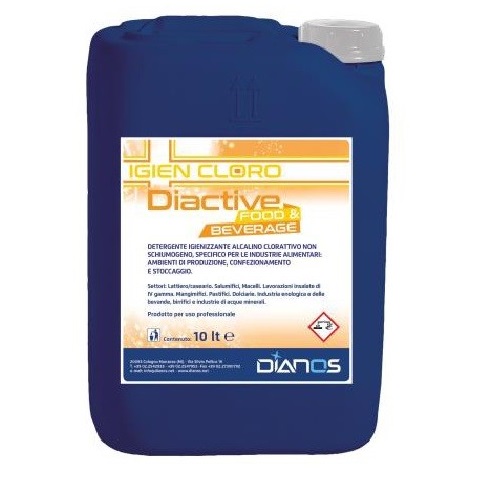 Diactive Food & Beverage sanitizing and disinfectant detergent based on sodium hypochlorite 5 LT