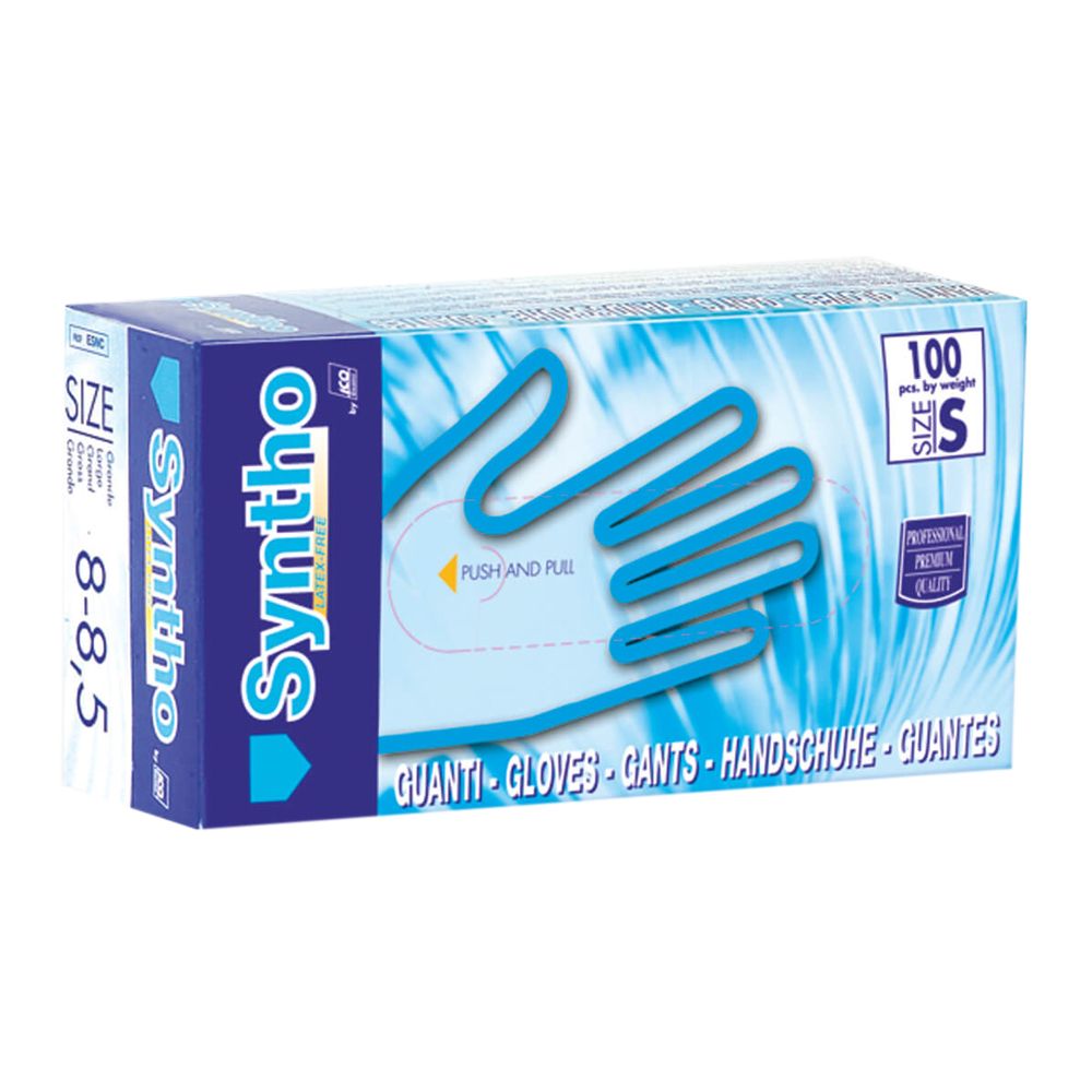 Pack of 100 Syntho Powder free nitrile gloves size M