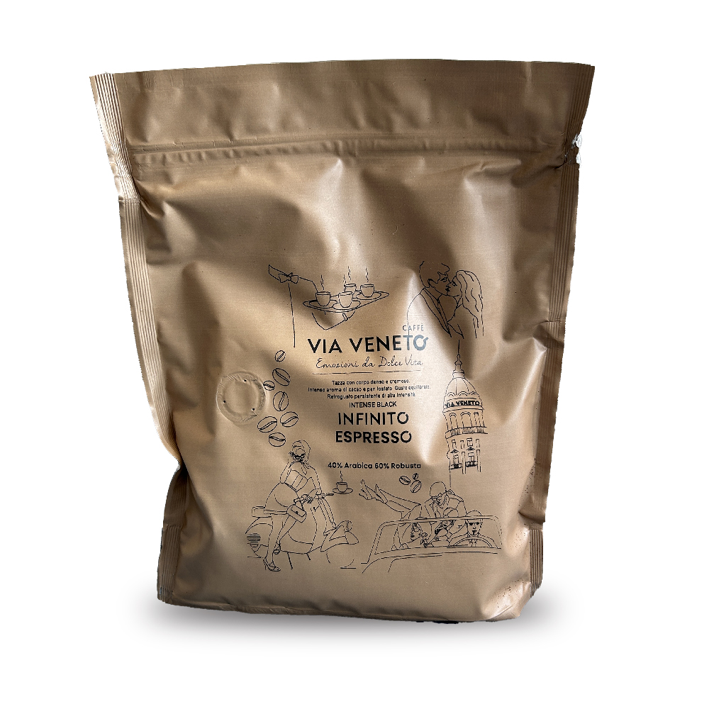 Ground coffee for espresso machine blend Via Veneto Infinito 250 gr
