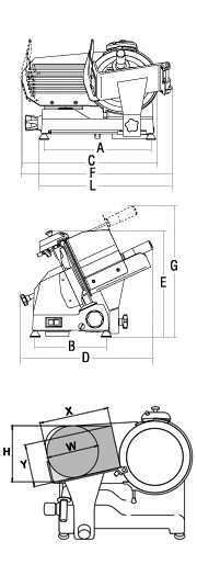 affettatrice professionale lama 25 cm misure
